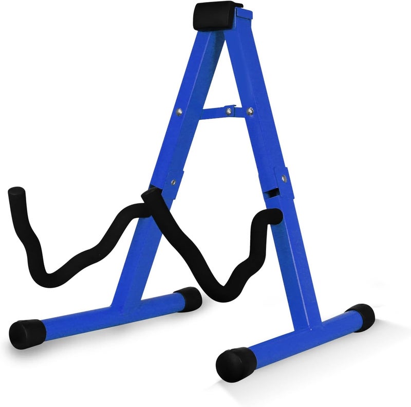 5 Core Guitar Stand A Frame w Soft Foam Arms Non-Slip Rubber Support for Acoustic Electric Bass Guitar Ukulele & Banjo Stand - GSS BLU - Image 1
